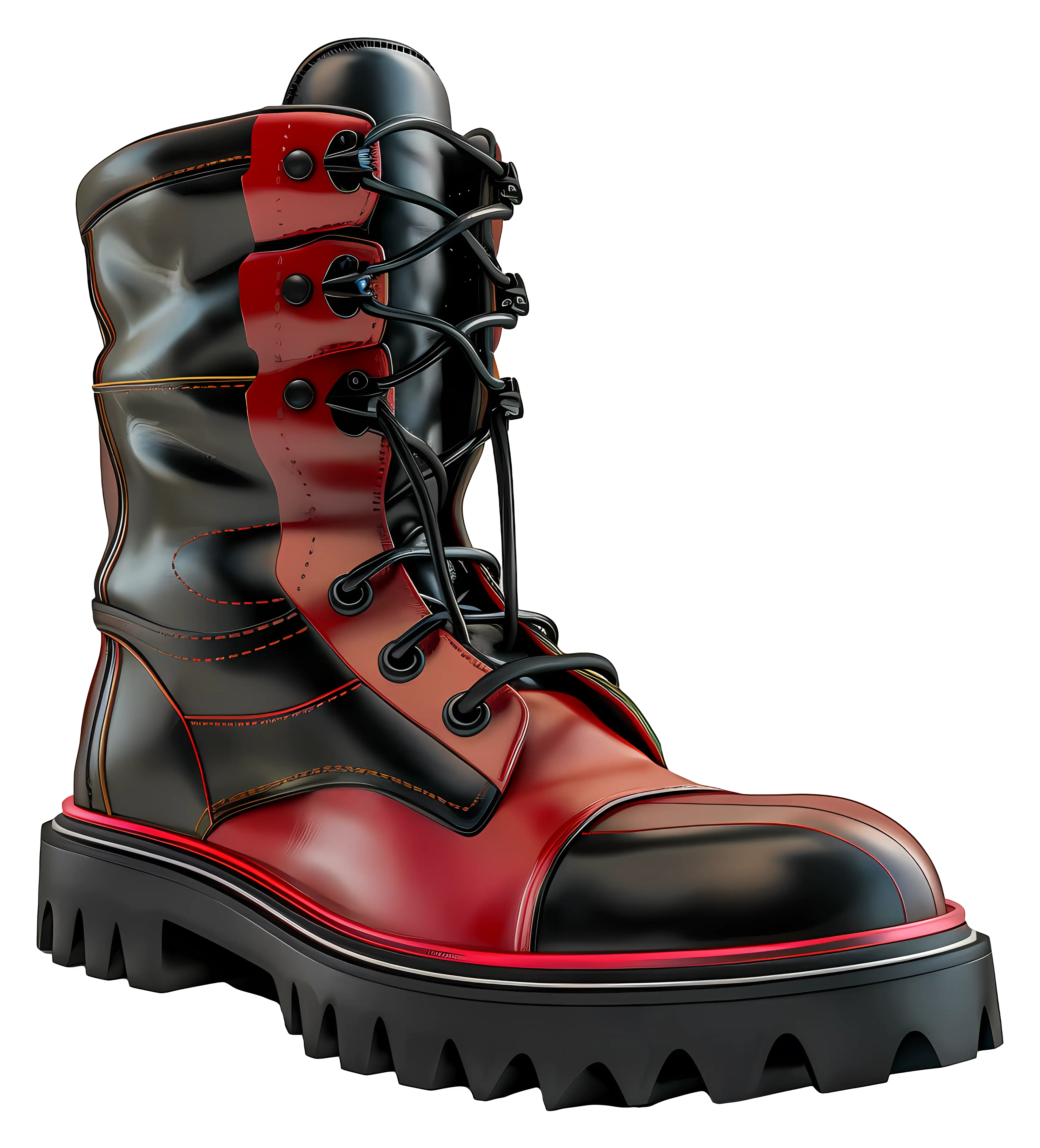 Red and Black Boot with Trendy Design